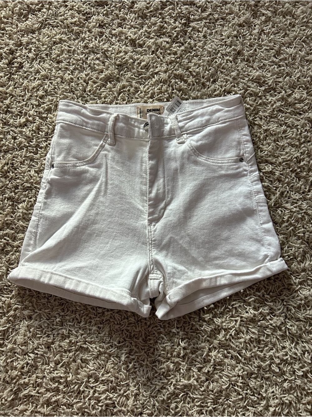 Tally Weijl Women’s Size EUR 32 White High Rise Denim Shorts